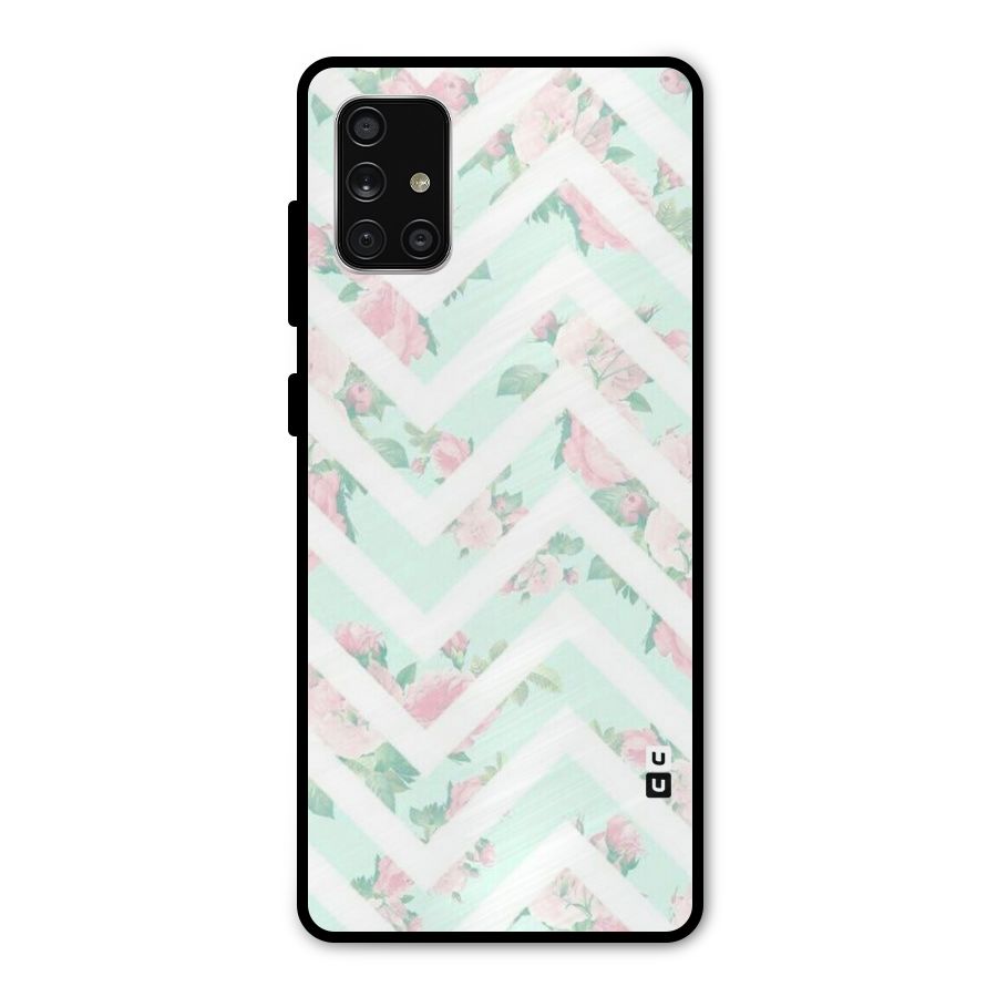 Pastel Floral Zig Zag Metal Back Case for Galaxy A71