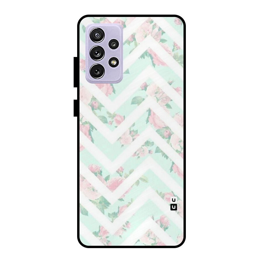 Pastel Floral Zig Zag Metal Back Case for Galaxy A72