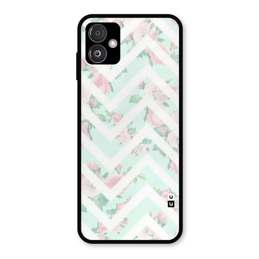 Pastel Floral Zig Zag Metal Back Case for Galaxy F14
