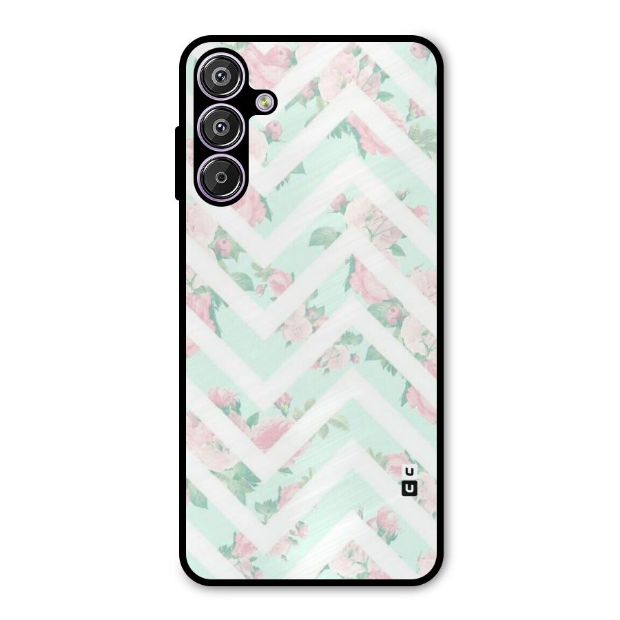 Pastel Floral Zig Zag Metal Back Case for Galaxy F15
