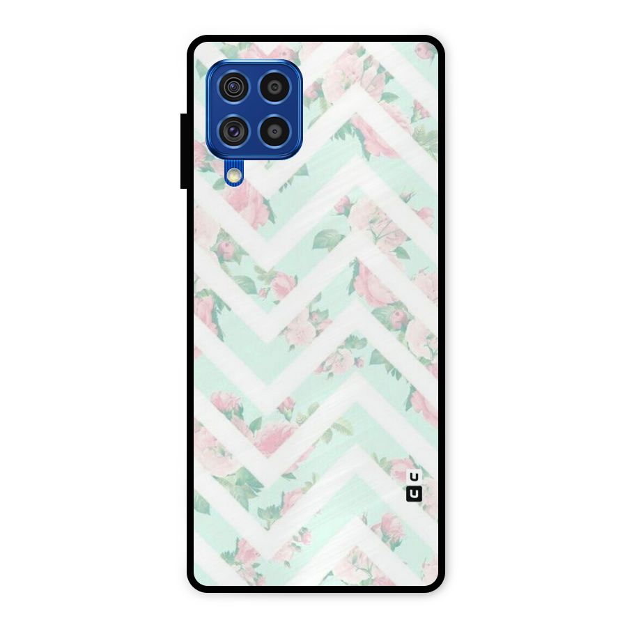 Pastel Floral Zig Zag Metal Back Case for Galaxy F62