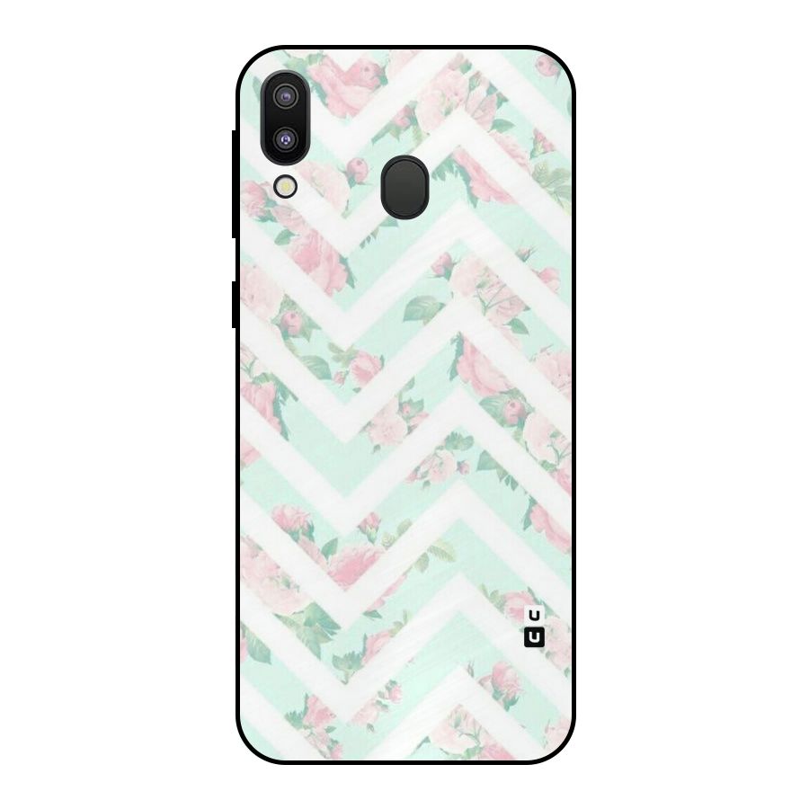 Pastel Floral Zig Zag Metal Back Case for Galaxy M20