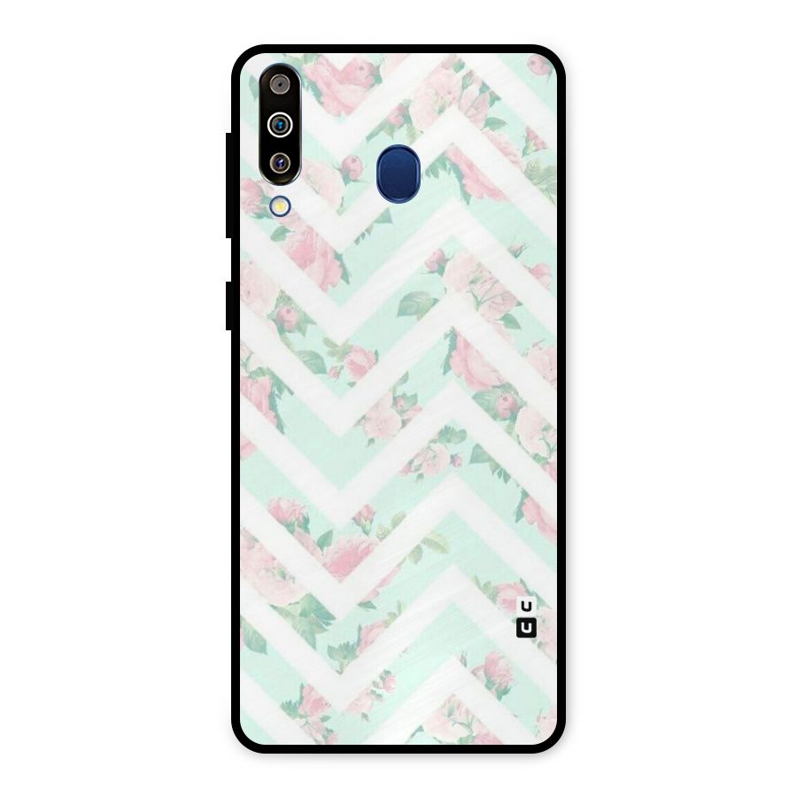 Pastel Floral Zig Zag Metal Back Case for Galaxy M30