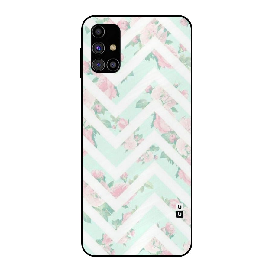 Pastel Floral Zig Zag Metal Back Case for Galaxy M31s