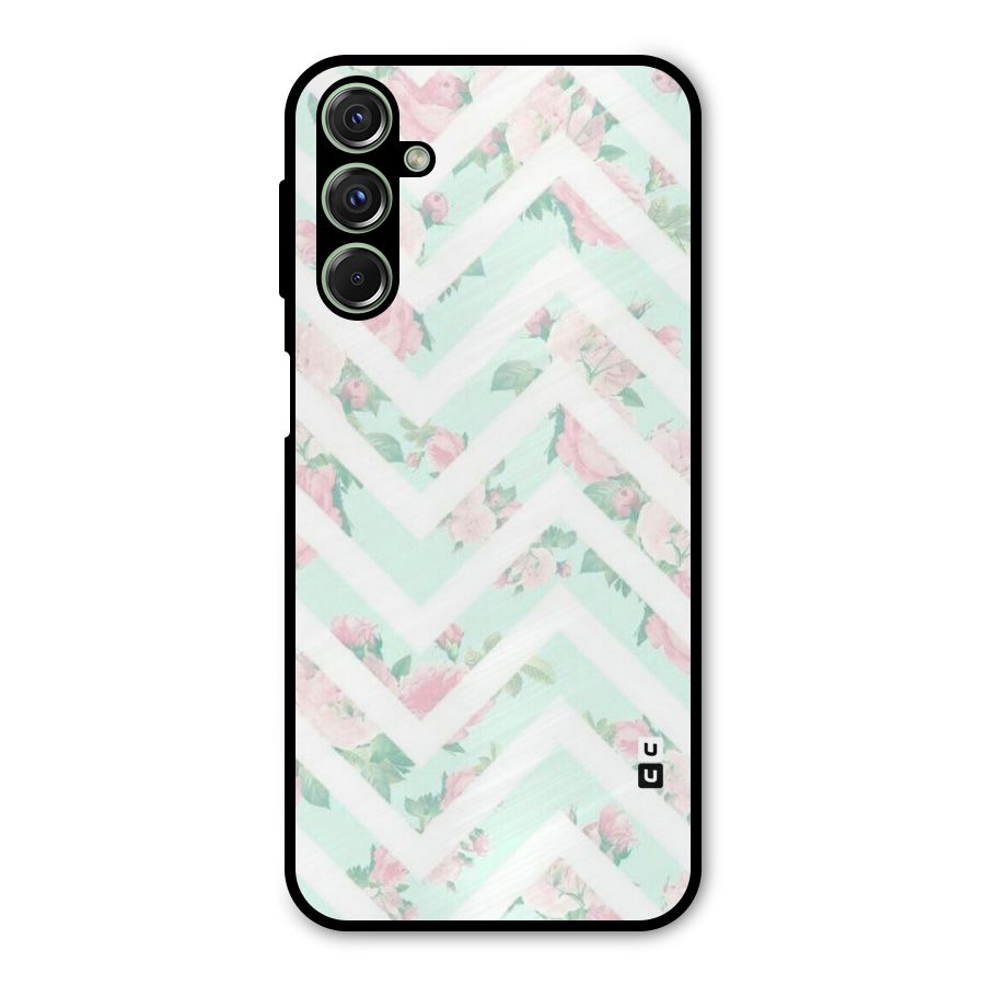 Pastel Floral Zig Zag Metal Back Case for Galaxy M34