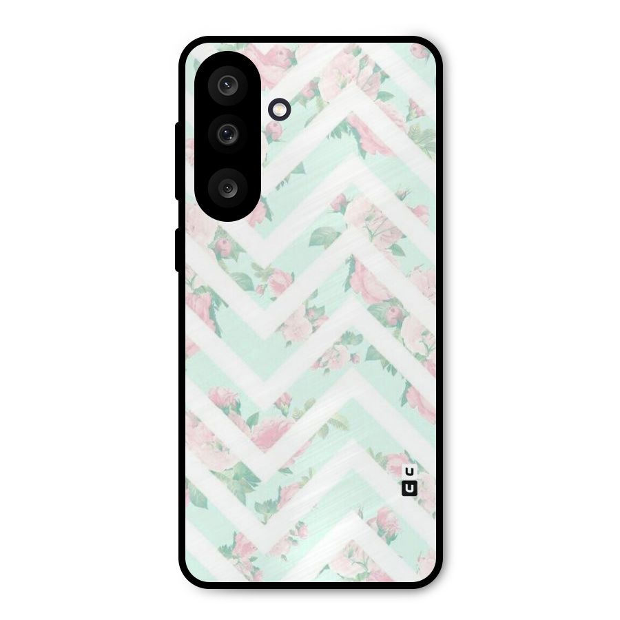 Pastel Floral Zig Zag Metal Back Case for Galaxy M56
