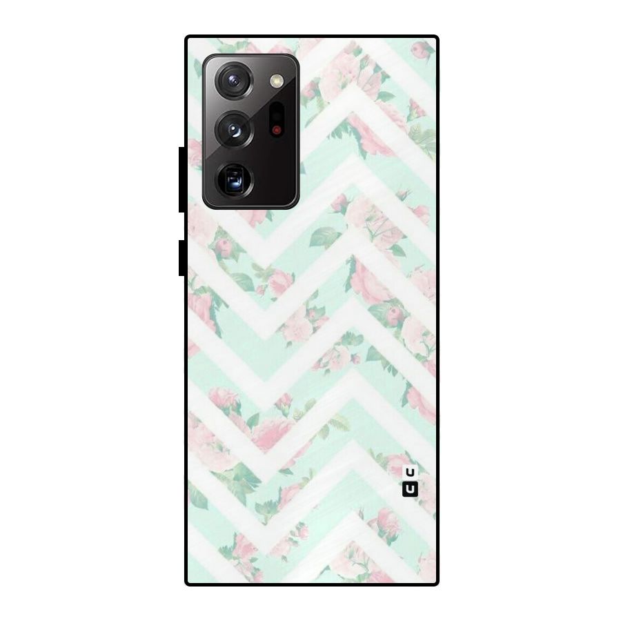 Pastel Floral Zig Zag Metal Back Case for Galaxy Note 20 Ultra