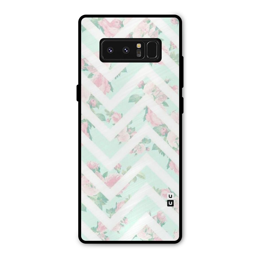 Pastel Floral Zig Zag Metal Back Case for Galaxy Note 8