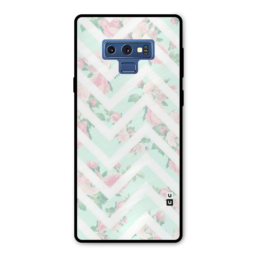 Pastel Floral Zig Zag Metal Back Case for Galaxy Note 9