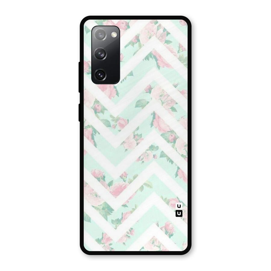Pastel Floral Zig Zag Metal Back Case for Galaxy S20 FE 5G