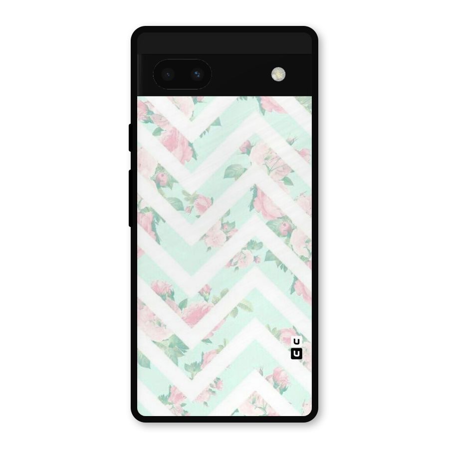 Pastel Floral Zig Zag Metal Back Case for Google Pixel 6a