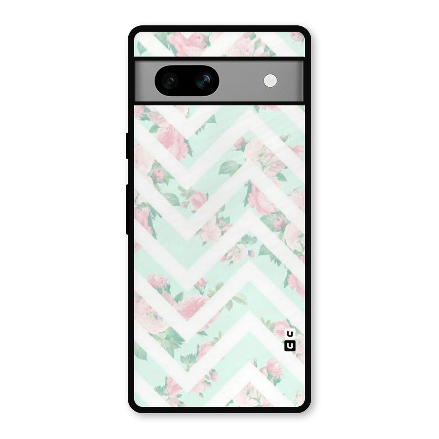 Pastel Floral Zig Zag Metal Back Case for Google Pixel 7a
