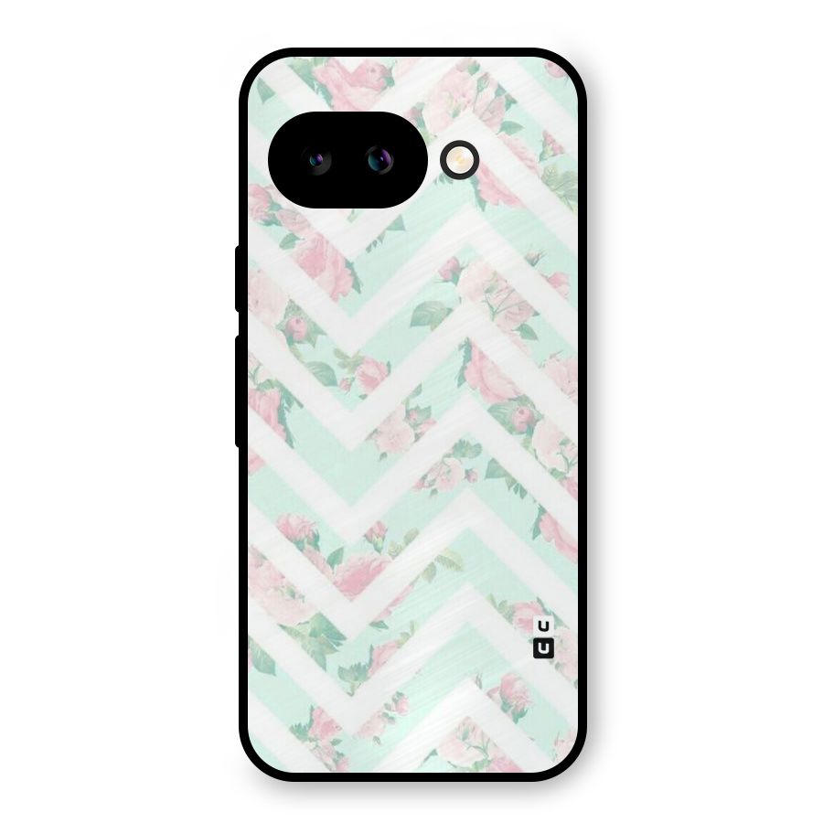 Pastel Floral Zig Zag Metal Back Case for Google Pixel 9a