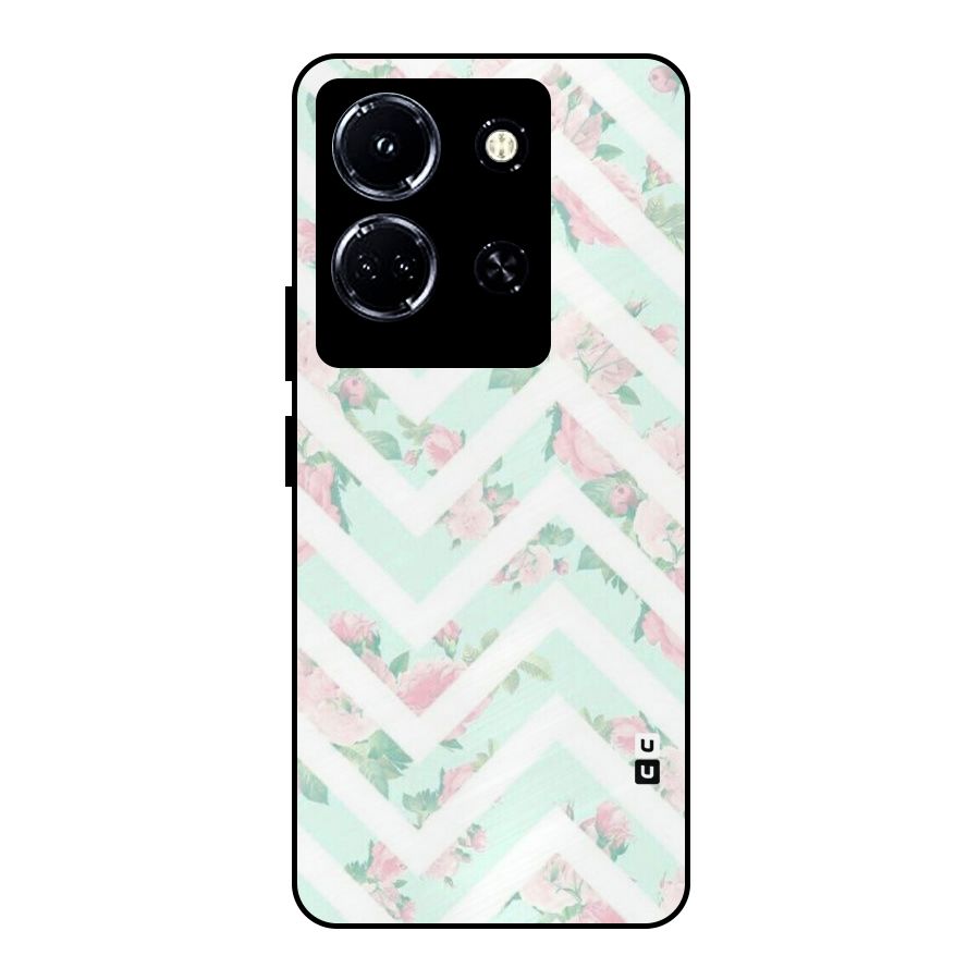 Pastel Floral Zig Zag Metal Back Case for Infinix Note 30 5G