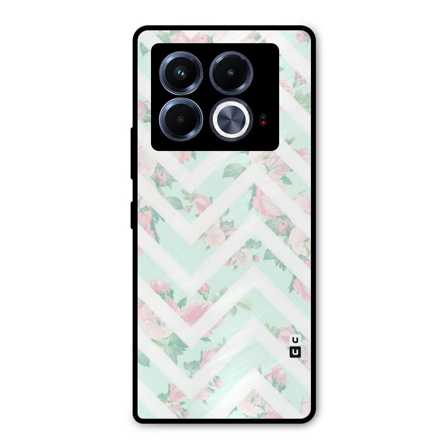 Pastel Floral Zig Zag Metal Back Case for Infinix Note 40 5G