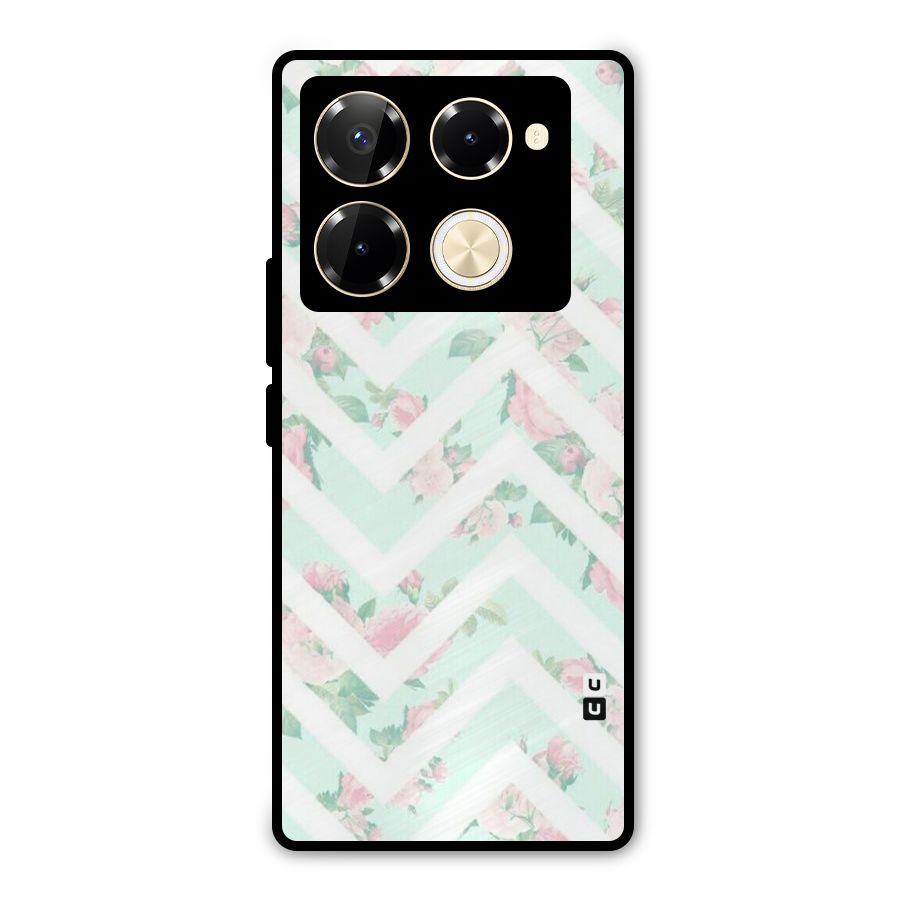 Pastel Floral Zig Zag Metal Back Case for Infinix Note 40 Pro Plus