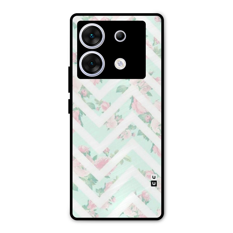 Pastel Floral Zig Zag Metal Back Case for Infinix Zero 30 5G