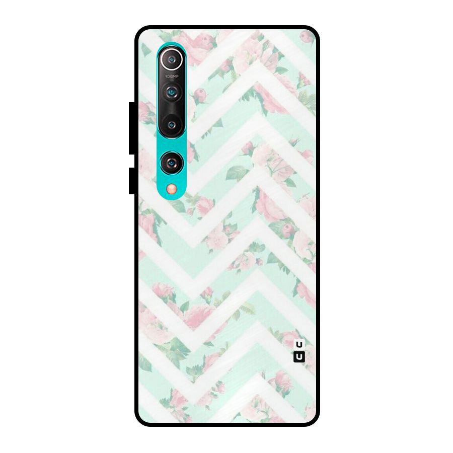 Pastel Floral Zig Zag Metal Back Case for Mi 10
