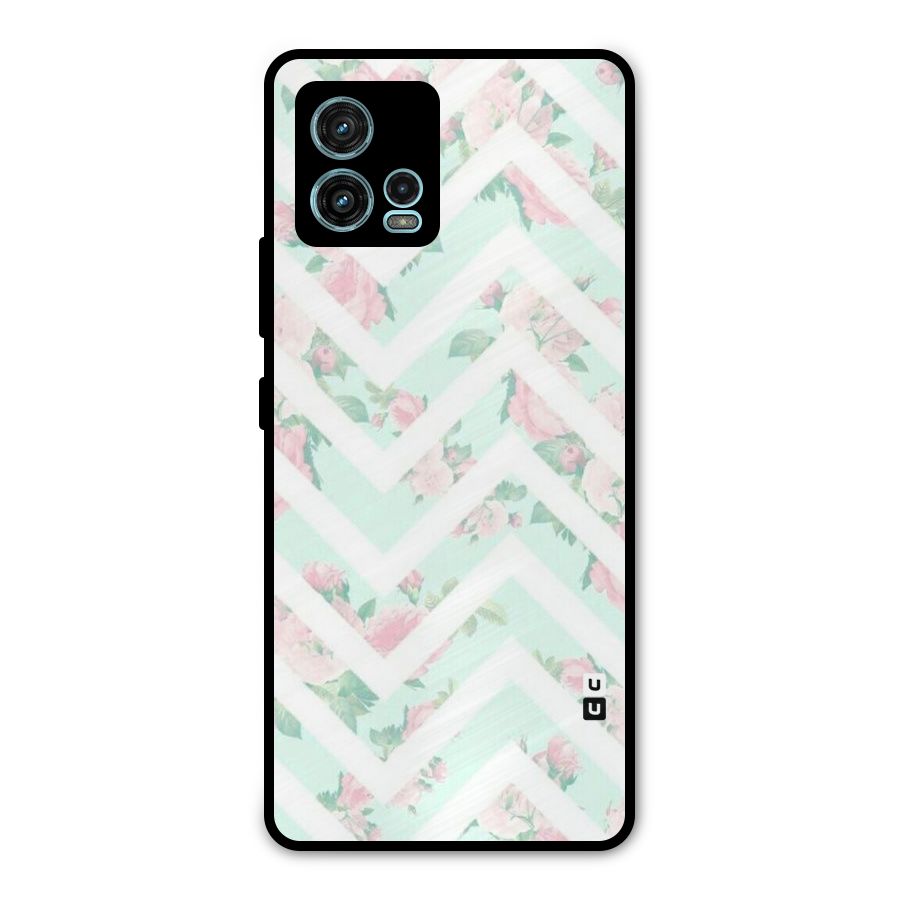 Pastel Floral Zig Zag Metal Back Case for Moto G72