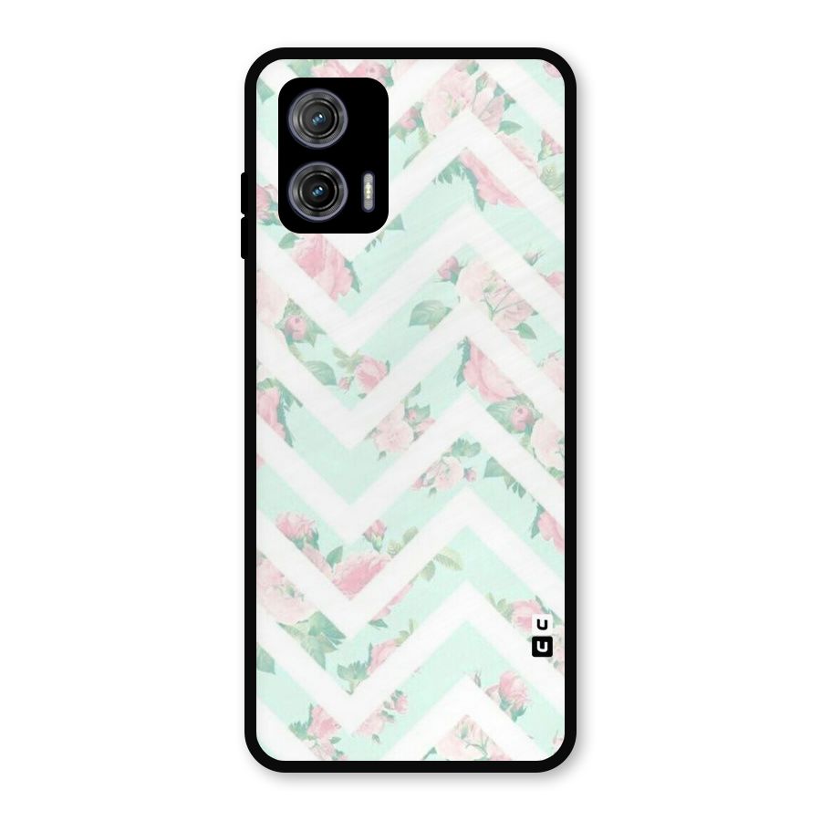 Pastel Floral Zig Zag Metal Back Case for Moto G73