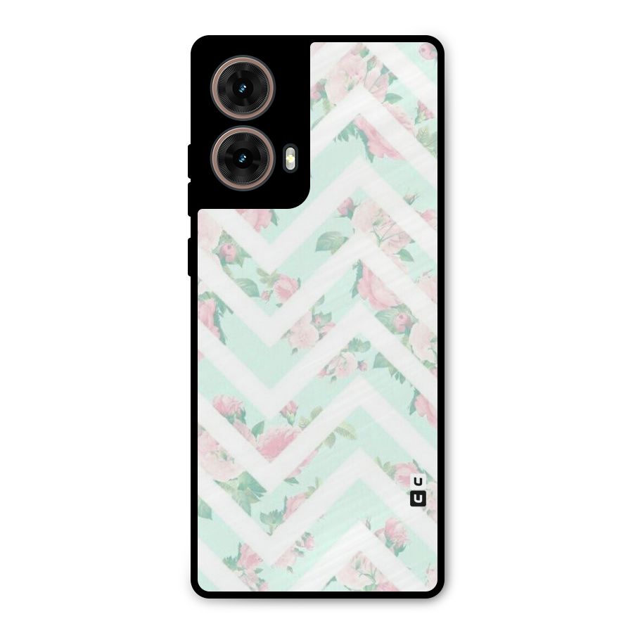 Pastel Floral Zig Zag Metal Back Case for Moto G85