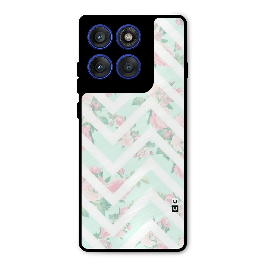 Pastel Floral Zig Zag Metal Back Case for Motorola Edge 60 Pro