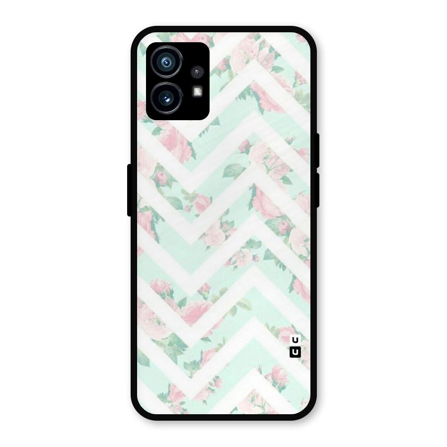 Pastel Floral Zig Zag Metal Back Case for Nothing Phone 1