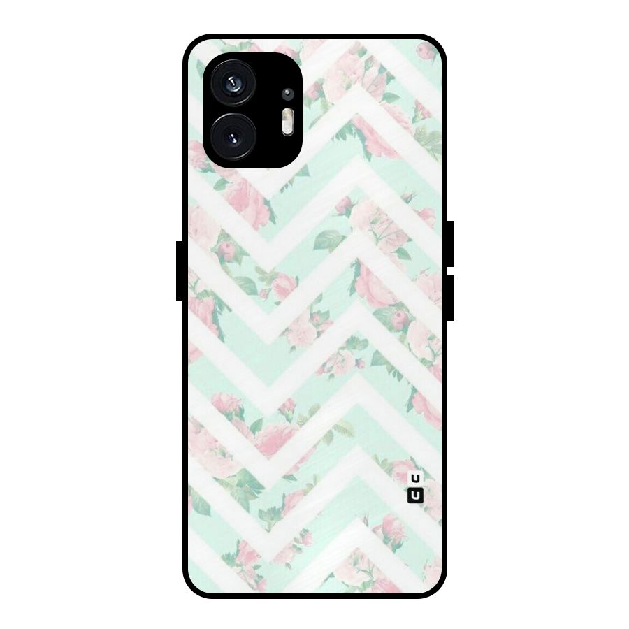 Pastel Floral Zig Zag Metal Back Case for Nothing Phone 2