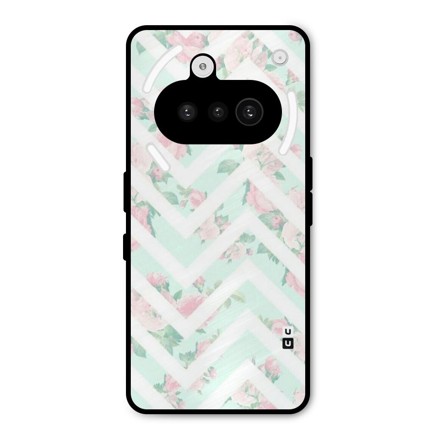 Pastel Floral Zig Zag Metal Back Case for Nothing Phone 3a