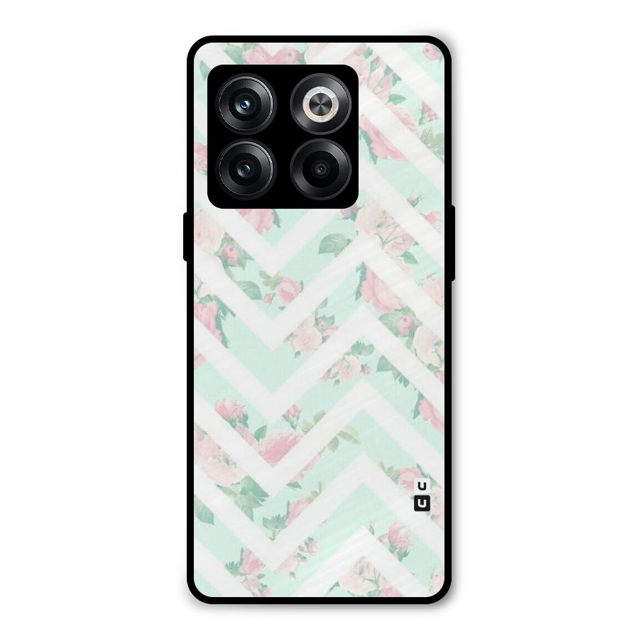 Pastel Floral Zig Zag Metal Back Case for OnePlus 10T