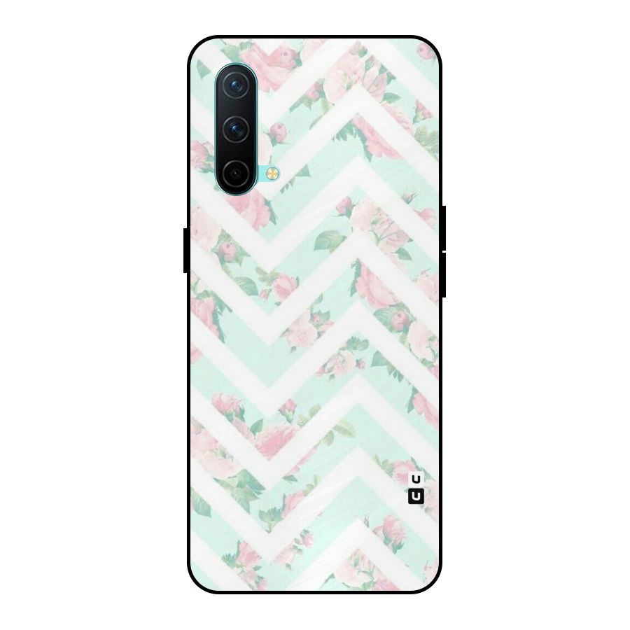 Pastel Floral Zig Zag Metal Back Case for OnePlus Nord CE 5G