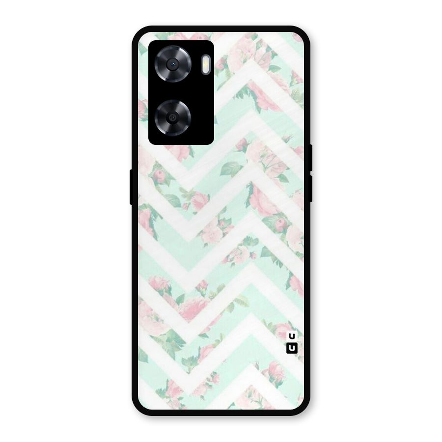 Pastel Floral Zig Zag Metal Back Case for OnePlus Nord N20 SE