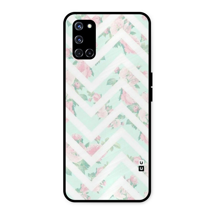 Pastel Floral Zig Zag Metal Back Case for Oppo A52
