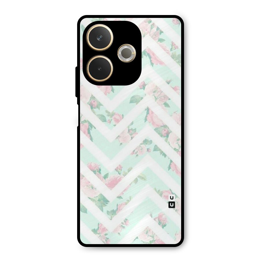 Pastel Floral Zig Zag Metal Back Case for Oppo A5 Pro