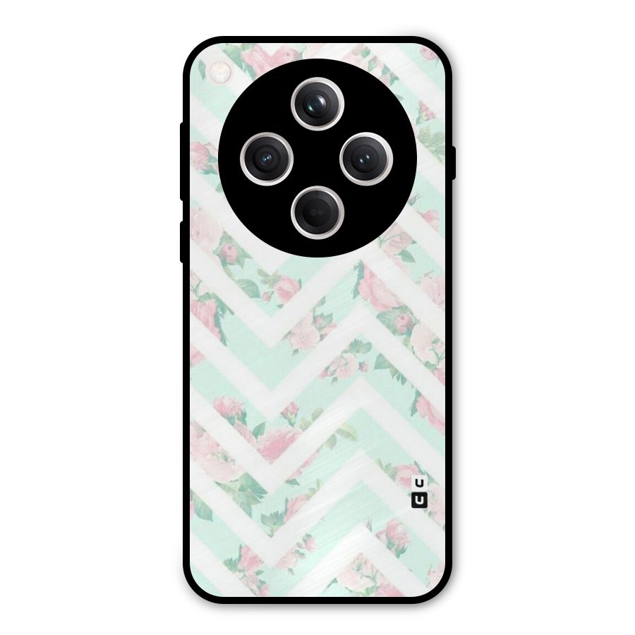 Pastel Floral Zig Zag Metal Back Case for Oppo Find X8