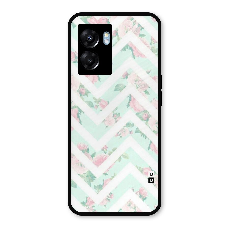 Pastel Floral Zig Zag Metal Back Case for Oppo K10 (5G)