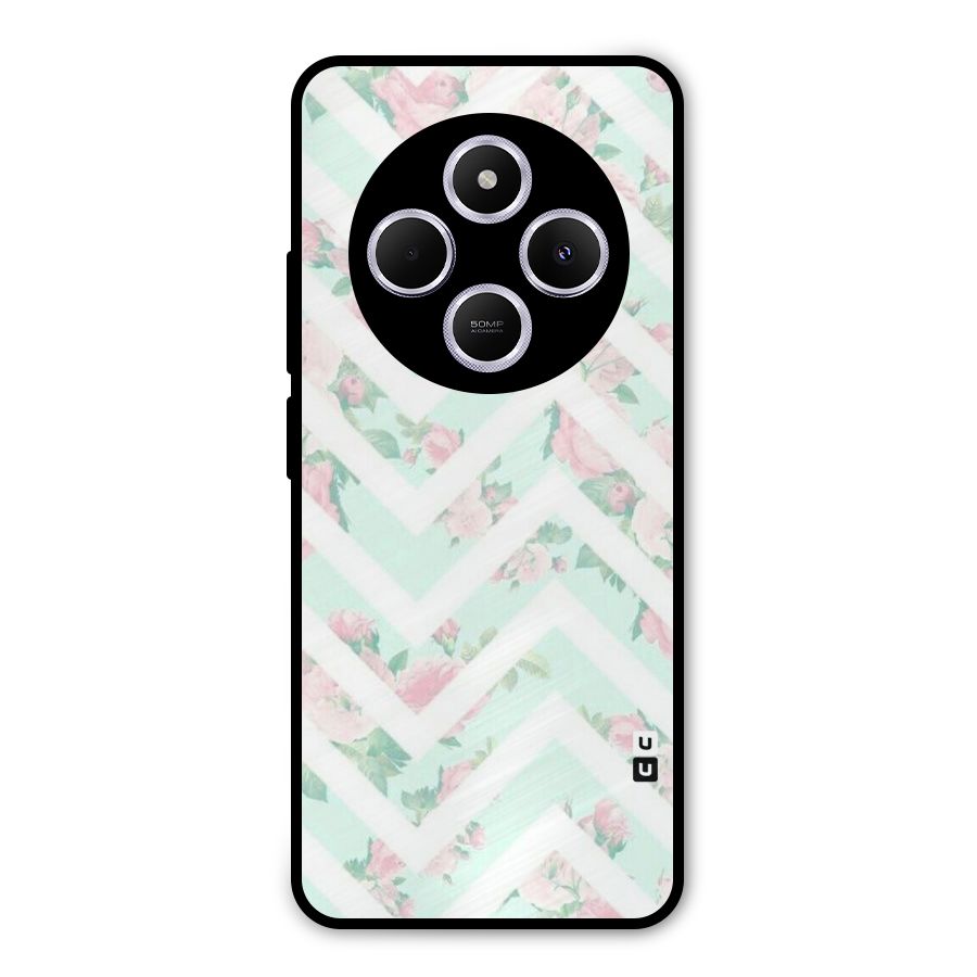 Pastel Floral Zig Zag Metal Back Case for Poco C75 5G