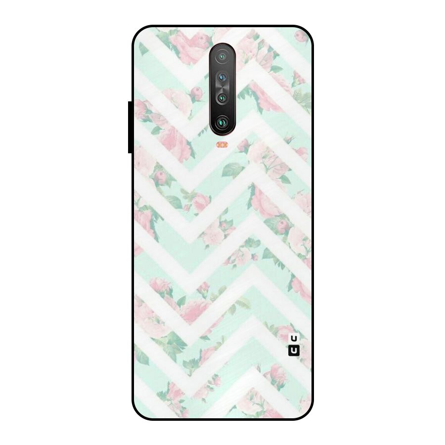 Pastel Floral Zig Zag Metal Back Case for Poco X2