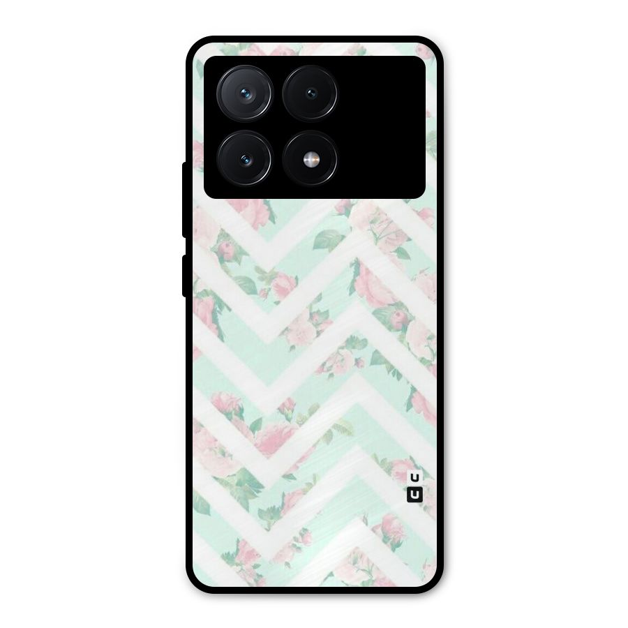 Pastel Floral Zig Zag Metal Back Case for Poco X6 Pro