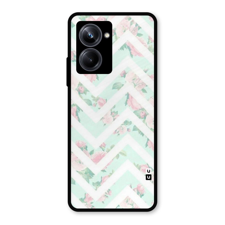 Pastel Floral Zig Zag Metal Back Case for Realme 10 Pro
