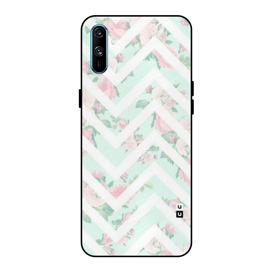 Pastel Floral Zig Zag Metal Back Case for Realme C3