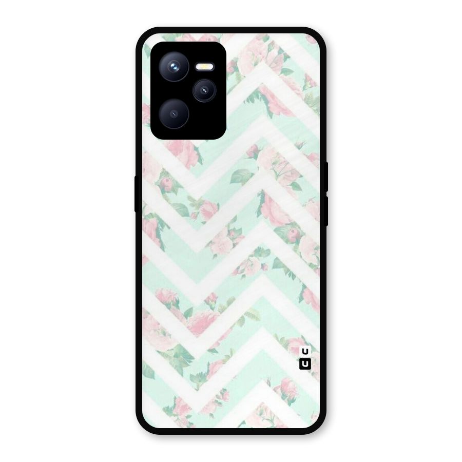 Pastel Floral Zig Zag Metal Back Case for Realme C35