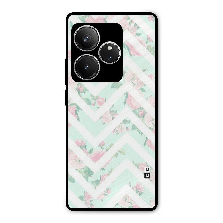 Pastel Floral Zig Zag Metal Back Case for Realme GT 6