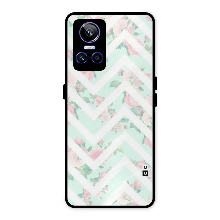 Pastel Floral Zig Zag Metal Back Case for Realme GT Neo 3