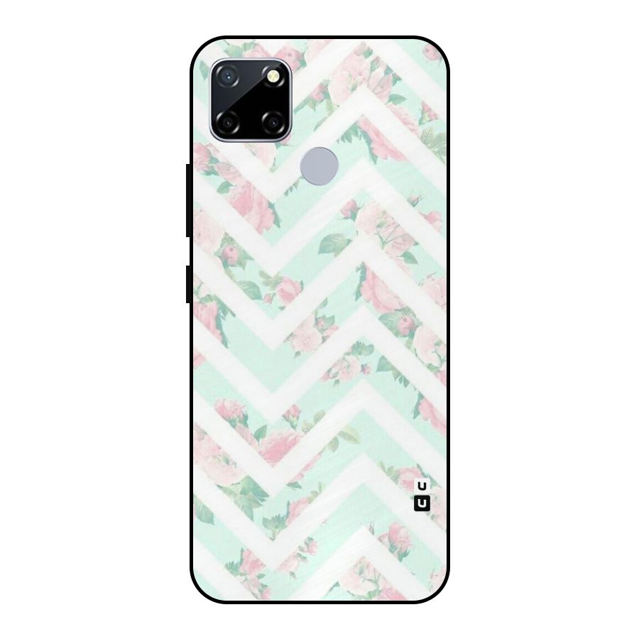 Pastel Floral Zig Zag Metal Back Case for Realme Narzo 20
