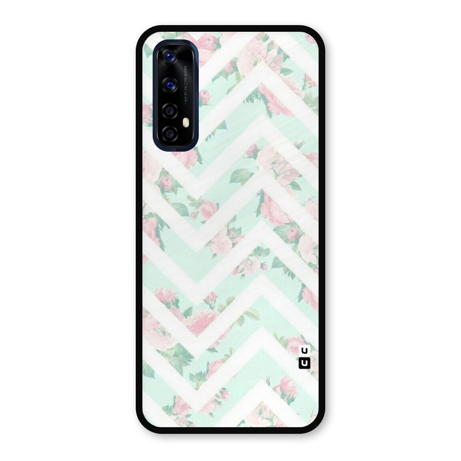Pastel Floral Zig Zag Metal Back Case for Realme Narzo 20 Pro