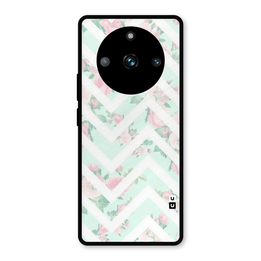 Pastel Floral Zig Zag Metal Back Case for Realme Narzo 60 Pro