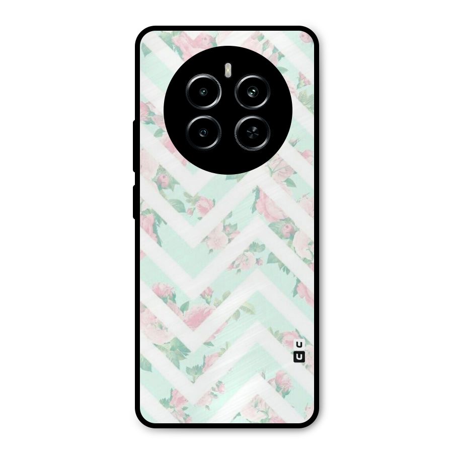 Pastel Floral Zig Zag Metal Back Case for Realme P1