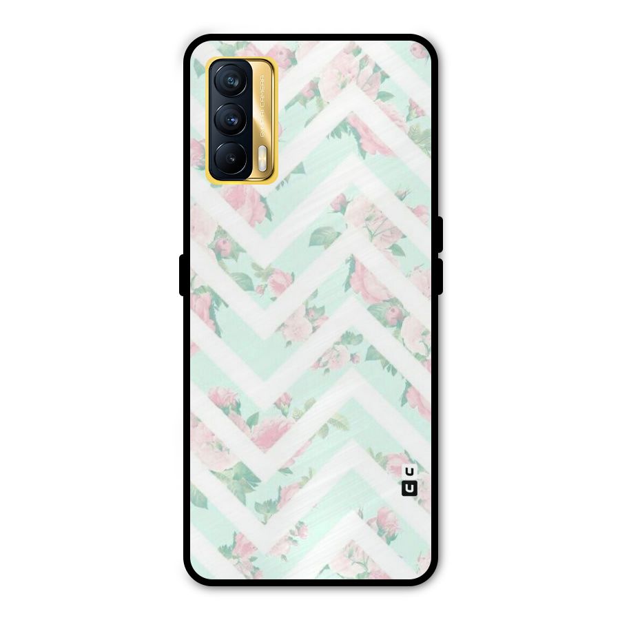 Pastel Floral Zig Zag Metal Back Case for Realme X7