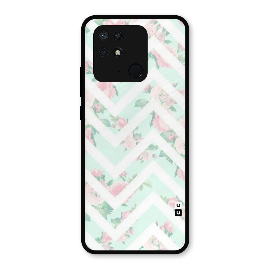 Pastel Floral Zig Zag Metal Back Case for Redmi 10